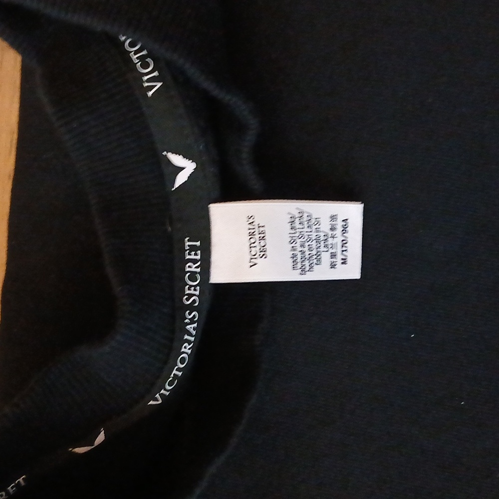 Victoria's Secret Angel Rhinestones Logo Women's Black Fleece Sweatshirt. Size M - Picture 17 of 17